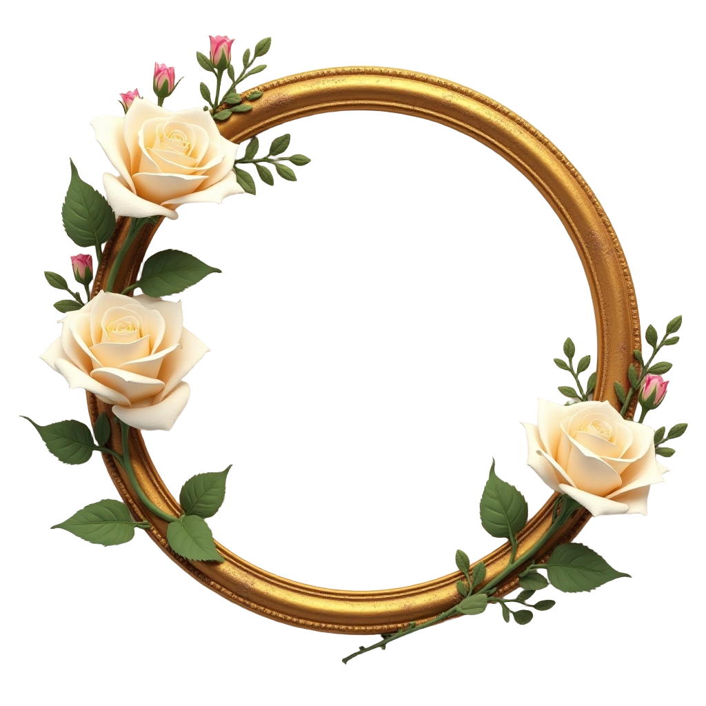 Golden Frame with Roses